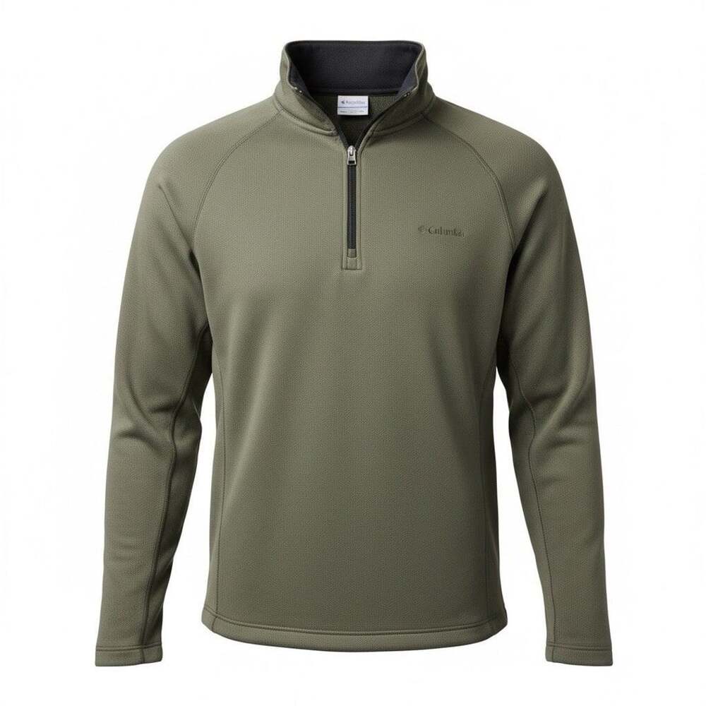 Columbia Mens Hart Mt-1/4 Zip-Pull Over-Greenscape Heather Long Sleeve XL